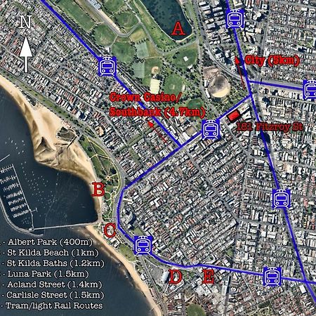 Апартаменты ☆ Heart Of St Kilda ☆ Infinity Pool+Parking+Wifi Мельбурн Экстерьер фото